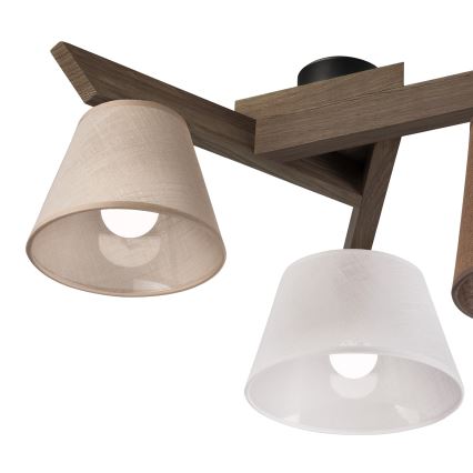 Brilagi - Pinnale kinnitatav lühter ANTHONY 3xE14/40W/230V tamm pähklipuu