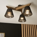 Brilagi - Pinnale kinnitatav lühter ANTHONY 3xE14/40W/230V tamm pähklipuu/must