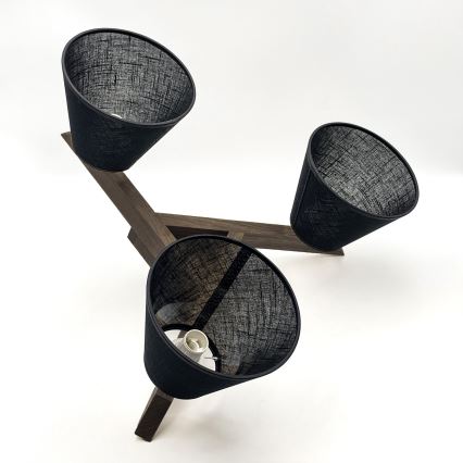 Brilagi - Pinnale kinnitatav lühter ANTHONY 3xE14/40W/230V tamm pähklipuu/must