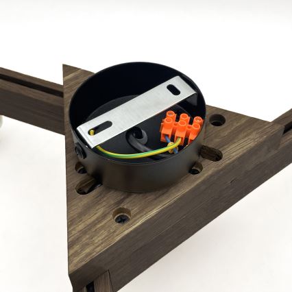 Brilagi - Pinnale kinnitatav lühter ANTHONY 3xE14/40W/230V tamm pähklipuu/must