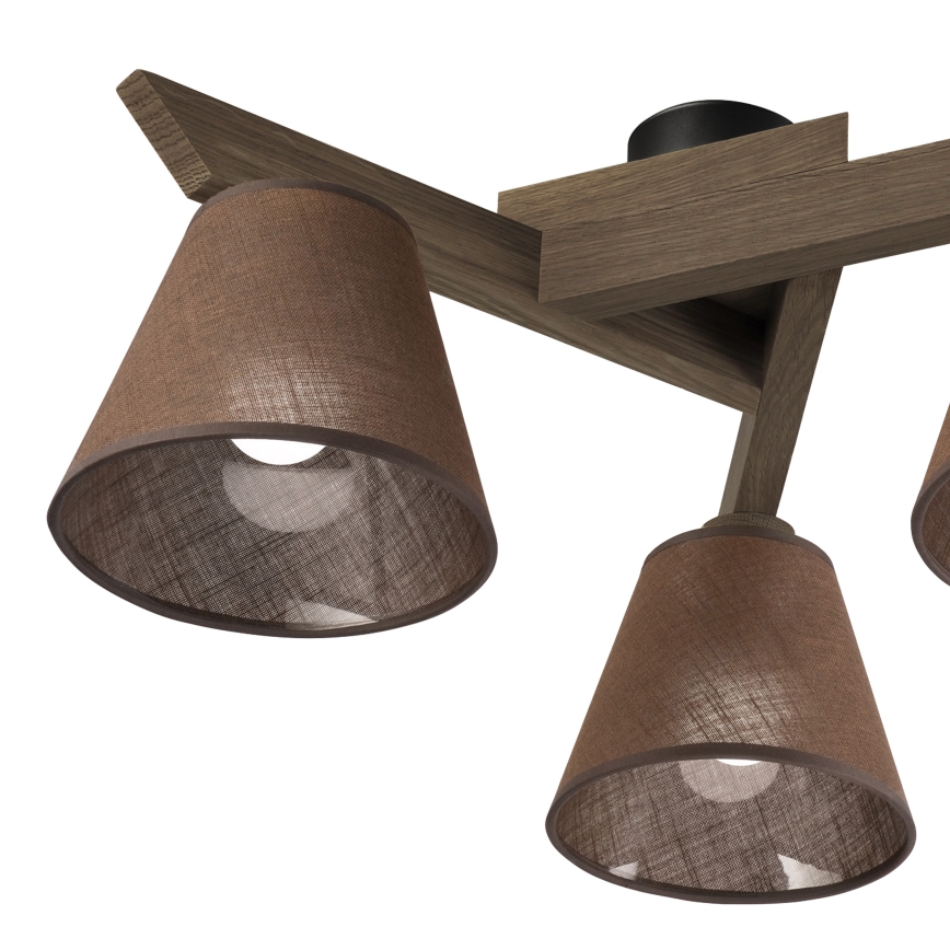 Brilagi - Pinnale kinnitatav lühter ANTHONY 3xE14/40W/230V tamm pähklipuu/pruun