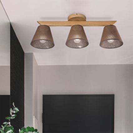 Brilagi - Pinnale kinnitatav lühter ANTHONY 3xE14/40W/230V tamm/pruun