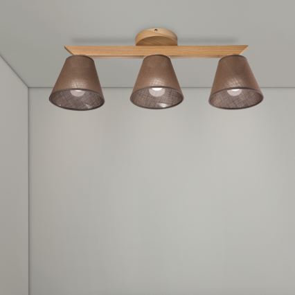 Brilagi - Pinnale kinnitatav lühter ANTHONY 3xE14/40W/230V tamm/pruun