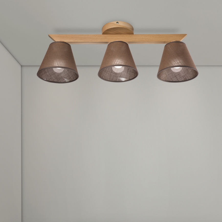 Brilagi - Pinnale kinnitatav lühter ANTHONY 3xE14/40W/230V tamm/pruun