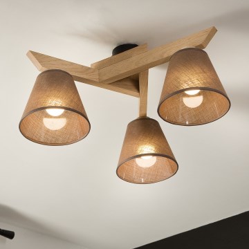 Brilagi - Pinnale kinnitatav lühter ANTHONY 3xE14/40W/230V tamm/pruun