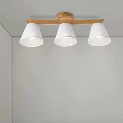 Brilagi - Pinnale kinnitatav lühter ANTHONY 3xE14/40W/230V tamm/valge