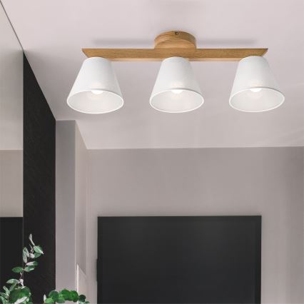 Brilagi - Pinnale kinnitatav lühter ANTHONY 3xE14/40W/230V tamm/valge