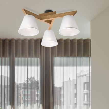 Brilagi - Pinnale kinnitatav lühter ANTHONY 3xE14/40W/230V tamm/valge