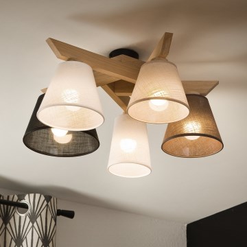 Brilagi - Pinnale kinnitatav lühter ANTHONY 5xE14/40W/230V tamm