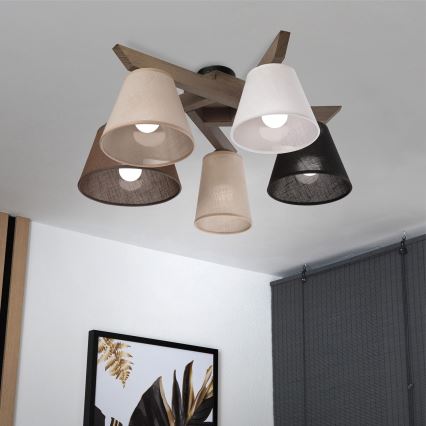 Brilagi - Pinnale kinnitatav lühter ANTHONY 5xE14/40W/230V tamm