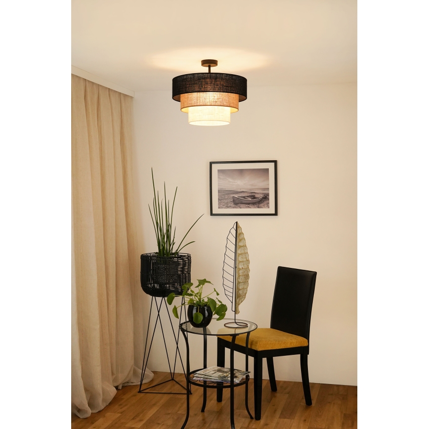 Brilagi - Pinnale kinnitatav lühter ASPEN LUNETA 1xE27/15W/230V d. 45 cm must/beež/kreemikas