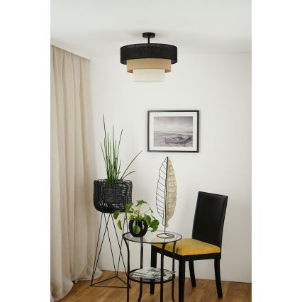 Brilagi - Pinnale kinnitatav lühter ASPEN LUNETA 1xE27/15W/230V d. 45 cm must/beež/kreemikas