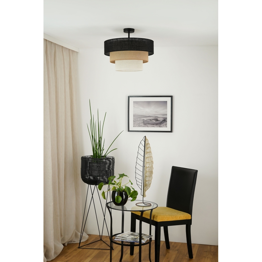 Brilagi - Pinnale kinnitatav lühter ASPEN LUNETA 1xE27/15W/230V d. 45 cm must/beež/kreemikas