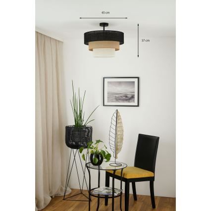 Brilagi - Pinnale kinnitatav lühter ASPEN LUNETA 1xE27/15W/230V d. 45 cm must/beež/kreemikas