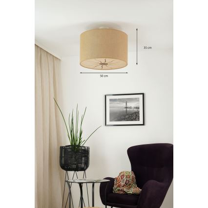Brilagi - Pinnale kinnitatav lühter COUNTRY ROLLER 1xE27/15W/230V d. 50 cm beež