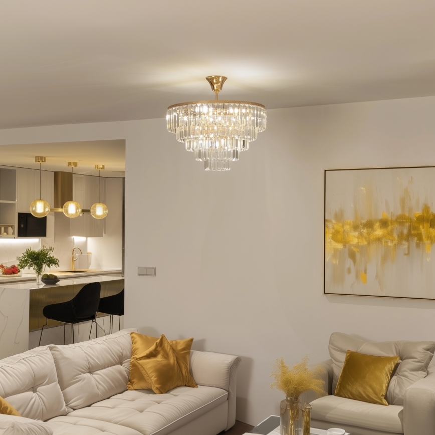 Brilagi - Pinnale kinnitatav lühter CRYSTAL 5xE14/40W/230V kuldne