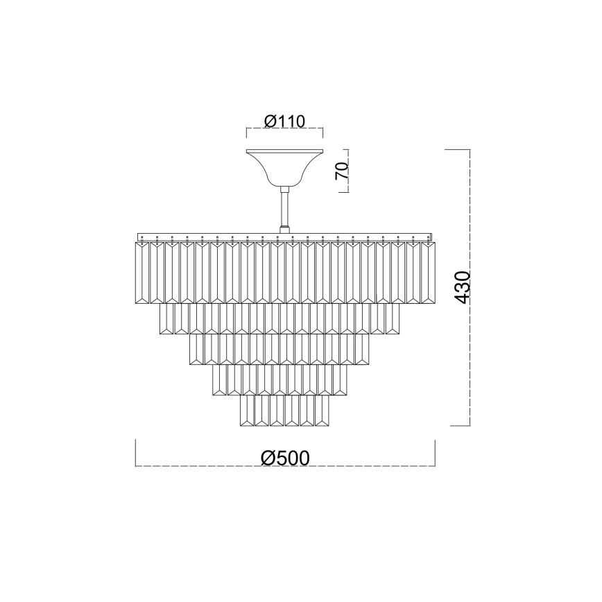 Brilagi - Pinnale kinnitatav lühter CRYSTAL 5xE14/40W/230V kuldne