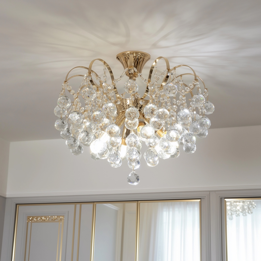 Brilagi - Pinnale kinnitatav lühter CRYSTAL 6xE14/60W/230V kuldne