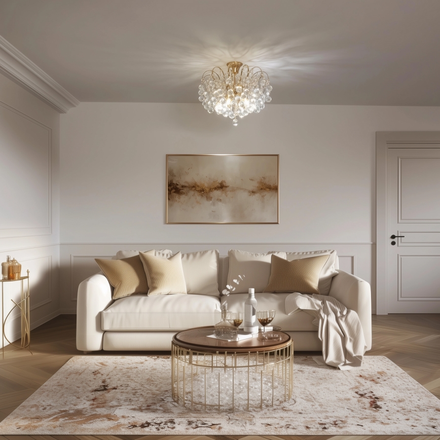 Brilagi - Pinnale kinnitatav lühter CRYSTAL 6xE14/60W/230V kuldne