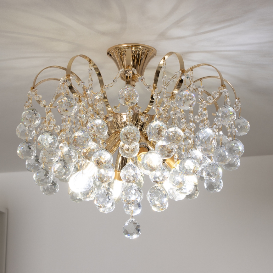 Brilagi - Pinnale kinnitatav lühter CRYSTAL 6xE14/60W/230V kuldne