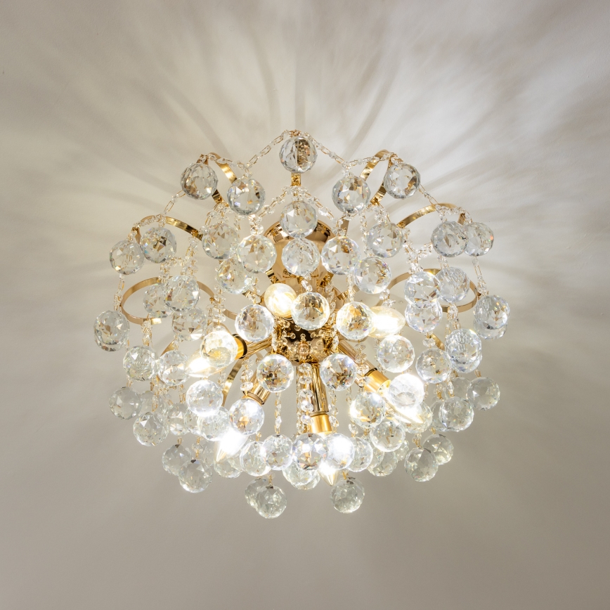 Brilagi - Pinnale kinnitatav lühter CRYSTAL 6xE14/60W/230V kuldne