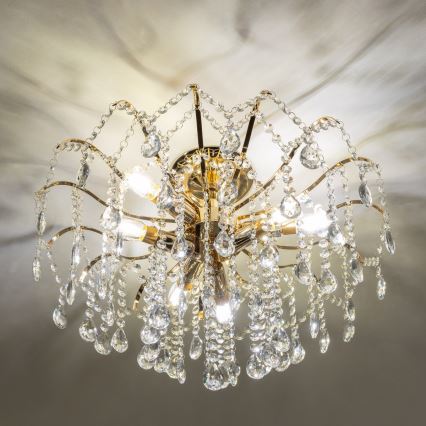 Brilagi - Pinnale kinnitatav lühter CRYSTAL 6xE14/60W/230V kuldne
