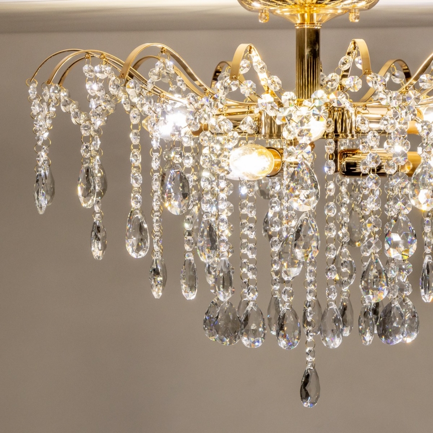 Brilagi - Pinnale kinnitatav lühter CRYSTAL 6xE14/60W/230V kuldne
