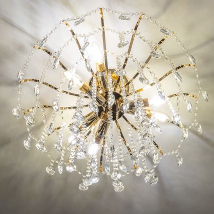 Brilagi - Pinnale kinnitatav lühter CRYSTAL 6xE14/60W/230V kuldne