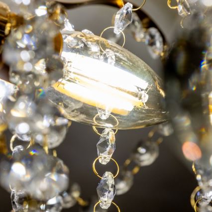 Brilagi - Pinnale kinnitatav lühter CRYSTAL 6xE14/60W/230V kuldne