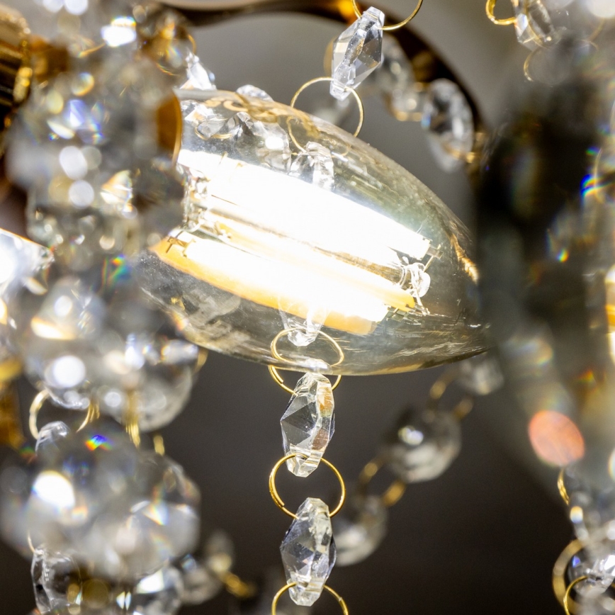 Brilagi - Pinnale kinnitatav lühter CRYSTAL 6xE14/60W/230V kuldne