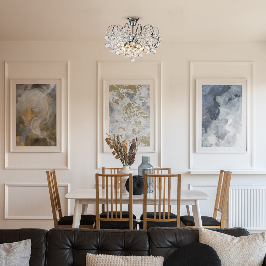 Brilagi - Pinnale kinnitatav lühter CRYSTAL 6xE14/60W/230V läikiv kroom