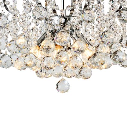 Brilagi - Pinnale kinnitatav lühter CRYSTAL 6xE14/60W/230V läikiv kroom