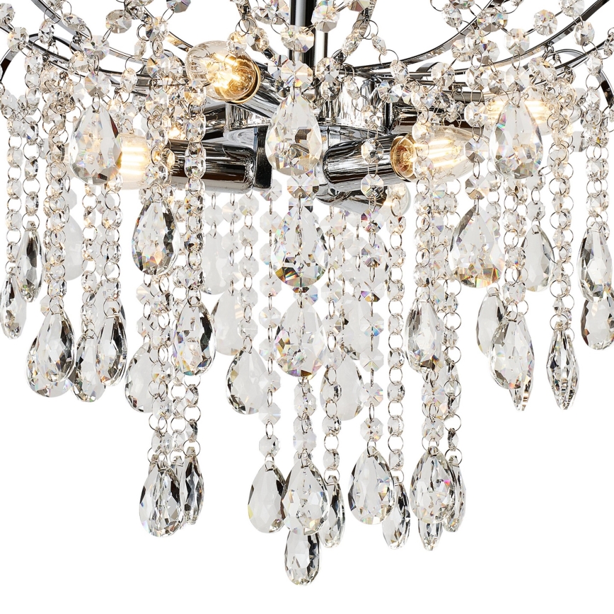 Brilagi - Pinnale kinnitatav lühter CRYSTAL 6xE14/60W/230V läikiv kroom