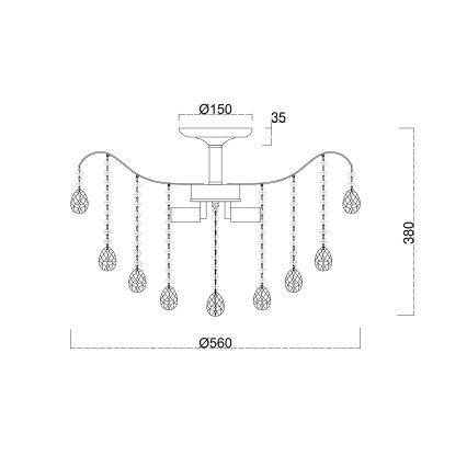 Brilagi - Pinnale kinnitatav lühter CRYSTAL 6xE14/60W/230V läikiv kroom