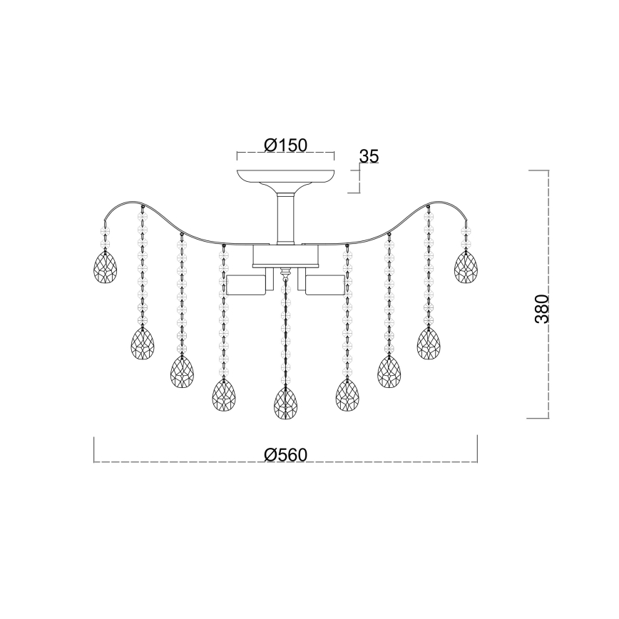 Brilagi - Pinnale kinnitatav lühter CRYSTAL 6xE14/60W/230V läikiv kroom