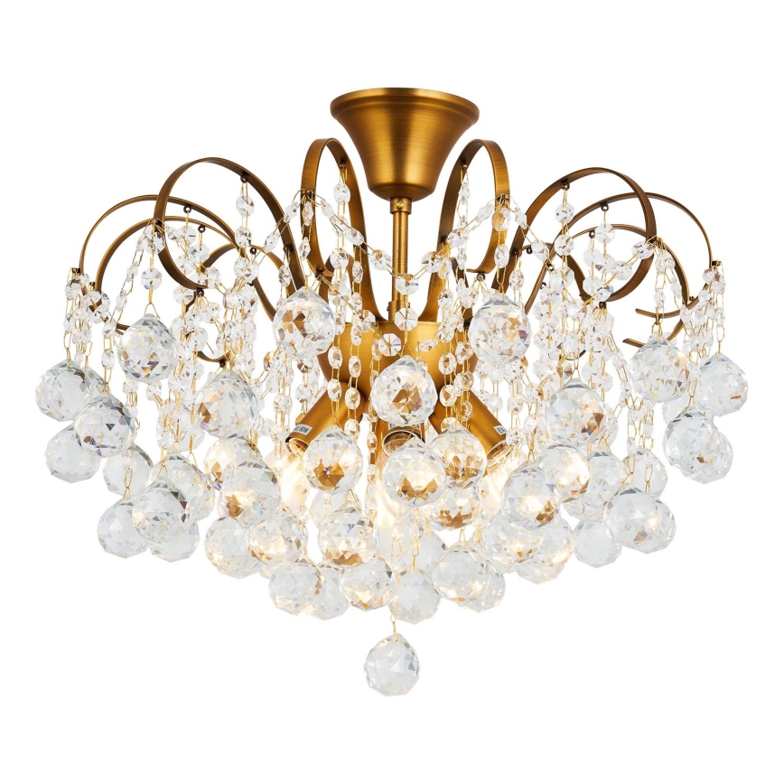 Brilagi - Pinnale kinnitatav lühter CRYSTAL 6xE14/60W/230V pronks