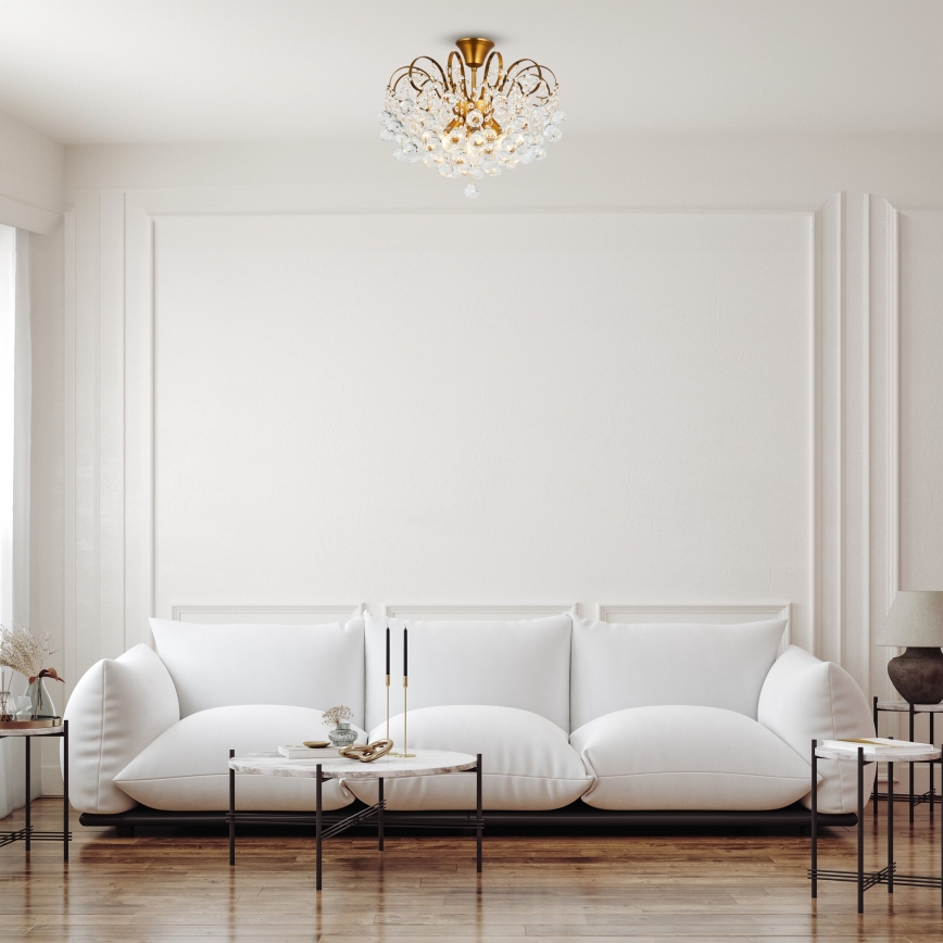 Brilagi - Pinnale kinnitatav lühter CRYSTAL 6xE14/60W/230V pronks