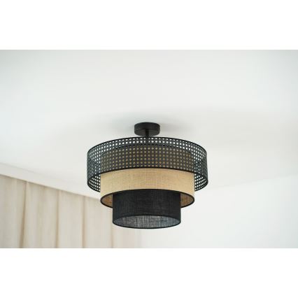 Brilagi - Pinnale kinnitatav lühter DAKOTA LUNETA 1xE27/15W/230V d. 45 cm must/rotang