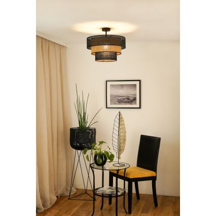 Brilagi - Pinnale kinnitatav lühter DAKOTA LUNETA 1xE27/15W/230V d. 45 cm must/rotang