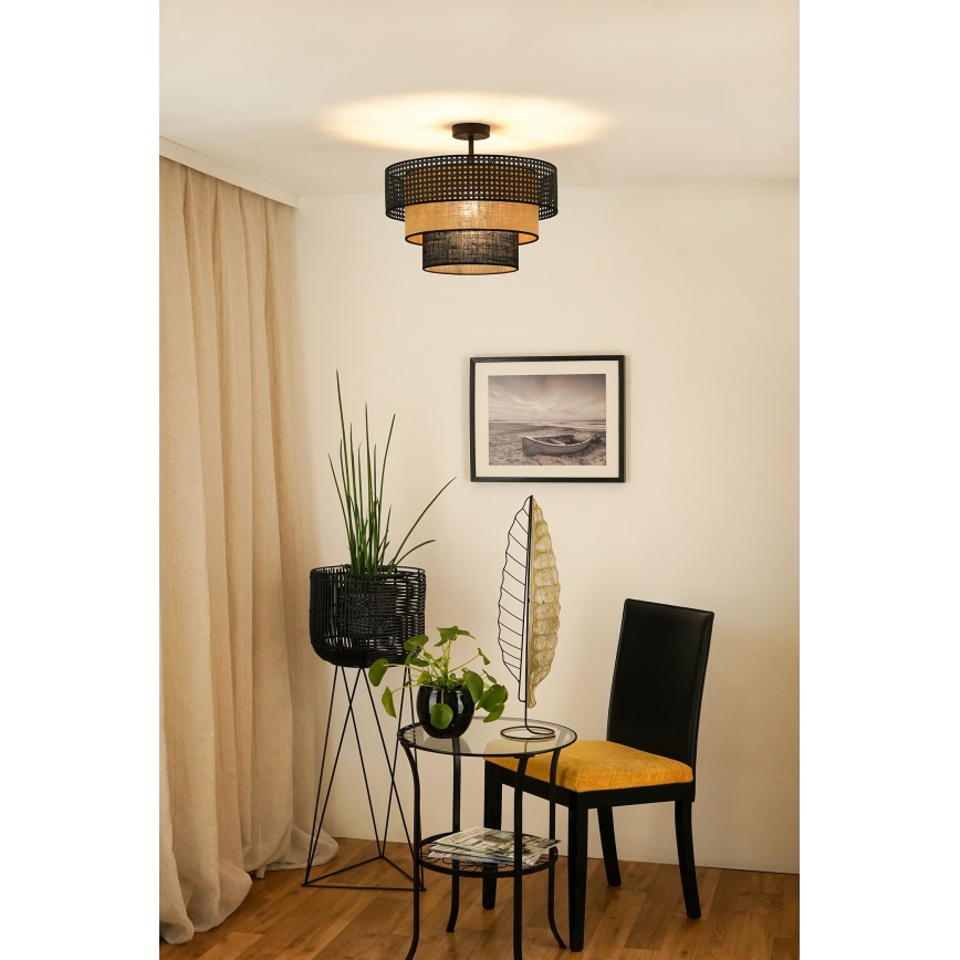Brilagi - Pinnale kinnitatav lühter DAKOTA LUNETA 1xE27/15W/230V d. 45 cm must/rotang