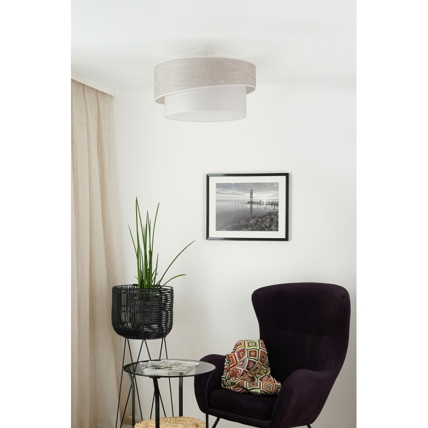 Brilagi - Pinnale kinnitatav lühter DOVER SHINE 1xE27/15W/230V d. 50 cm hall/kreemikas
