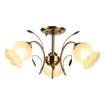 Brilagi - Pinnale kinnitatav lühter FLORA 3xE27/60W/230V pronks