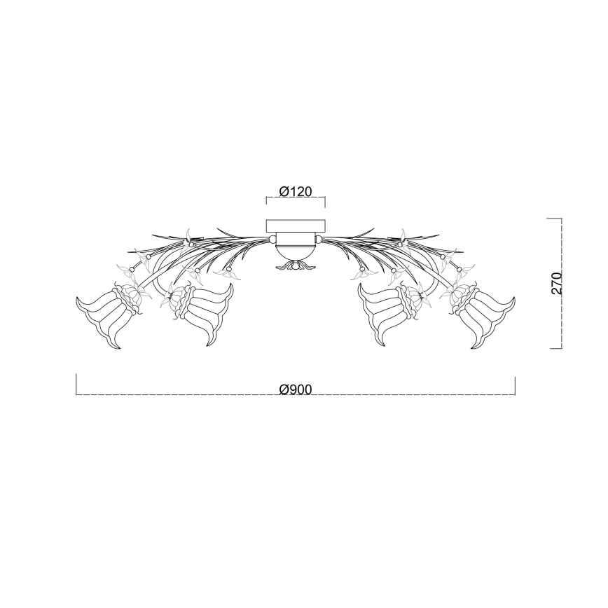 Brilagi - Pinnale kinnitatav lühter FLORA 6xE14/60W/230V