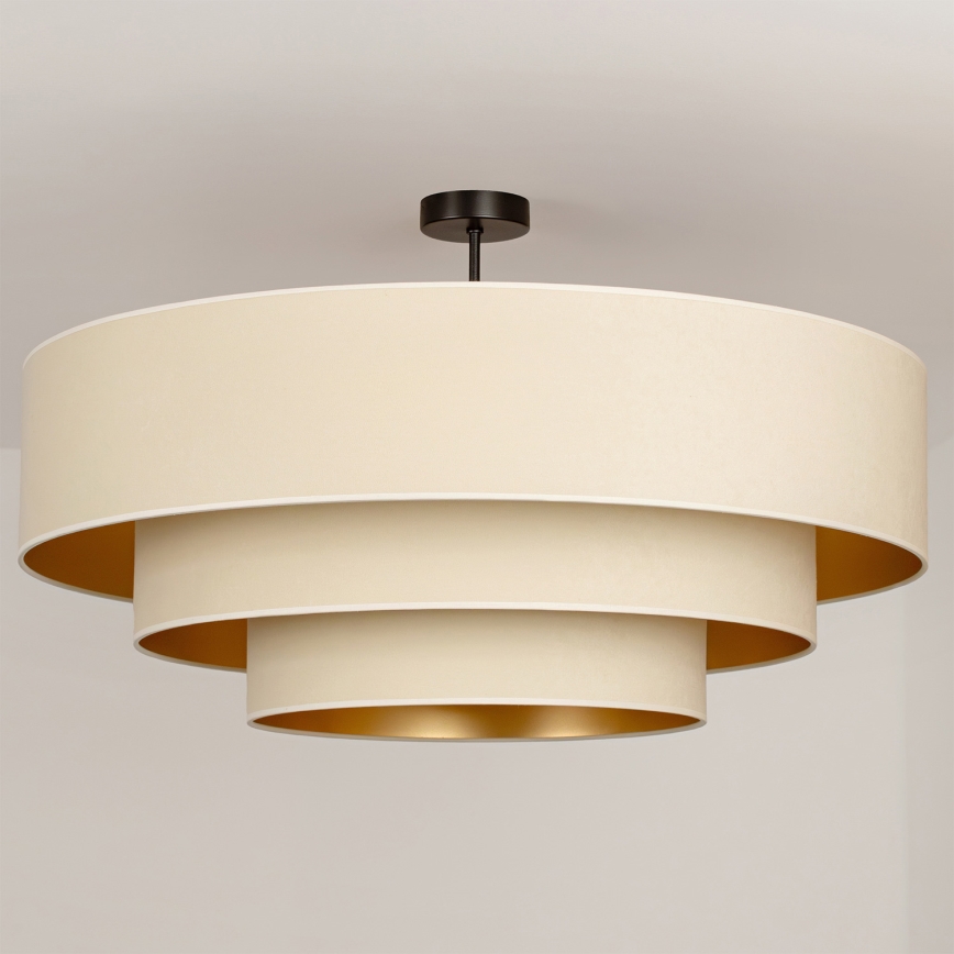 Brilagi - Pinnale kinnitatav lühter LUNETA 3xE27/60W/230V läbimõõt 80 cm kreemjas/kuldne