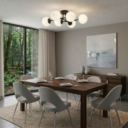 Brilagi - Pinnale kinnitatav lühter MALONY 6xE14/20W/230V must