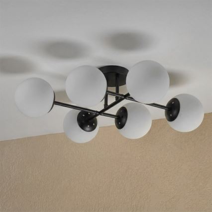 Brilagi - Pinnale kinnitatav lühter MALONY 6xE14/20W/230V must