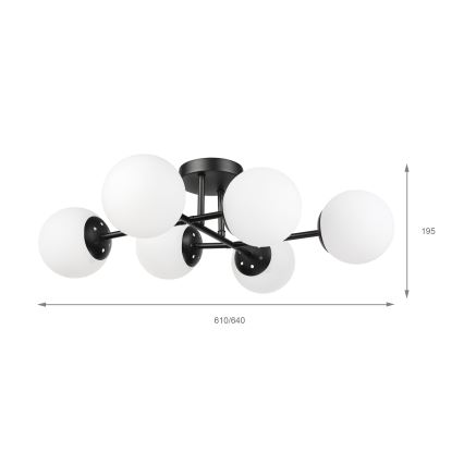 Brilagi - Pinnale kinnitatav lühter MALONY 6xE14/20W/230V must
