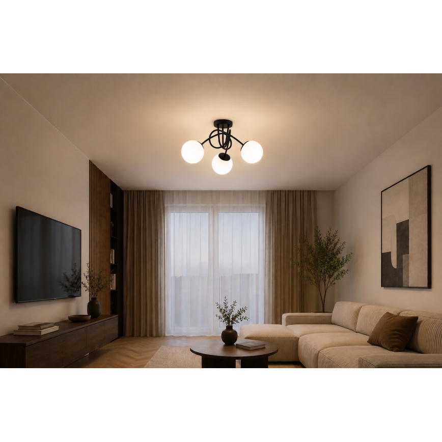 BRILAGI - Pinnale kinnitatav lühter MILO 3xE27/60W/230V must