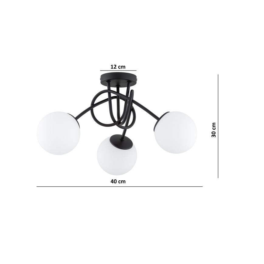 BRILAGI - Pinnale kinnitatav lühter MILO 3xE27/60W/230V must