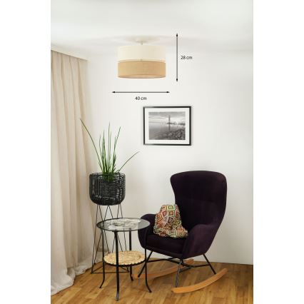 Brilagi - Pinnale kinnitatav lühter ROYAL YUTE 1xE27/15W/230V d. 40 cm beež/kreemikas